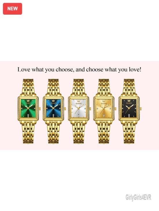 Small Square Face Diamond Decorated Ladies Watch, Luxury Analog Quartz Dress